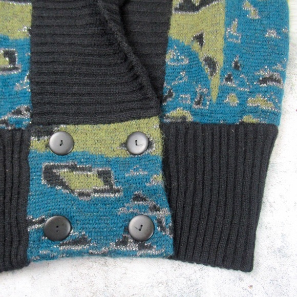 Uno & Una Vintage Wool Blend Knit Cardigan Size Medium Oversized - Picture 8 of 12